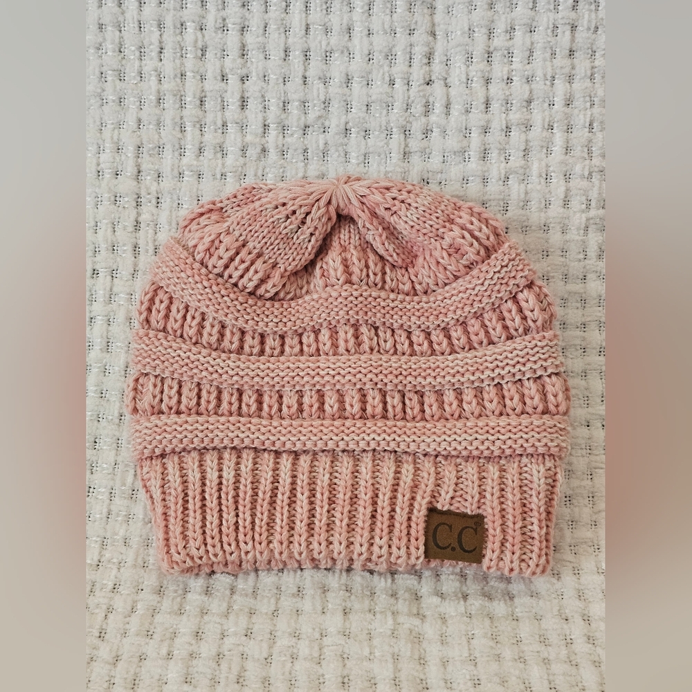 C.C Winter & Cold Weather Beanie - Adult, Pink Fleck
